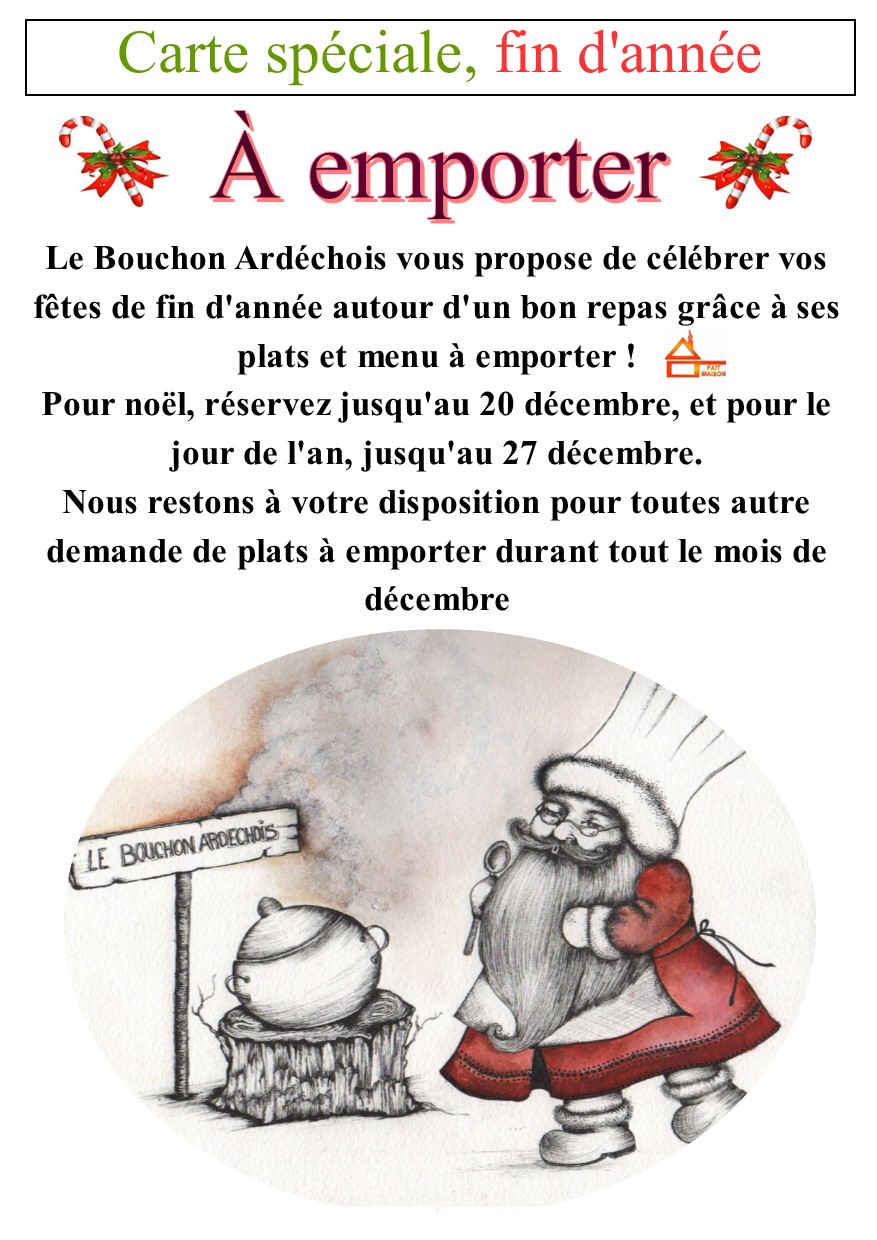 plats à emporter pour les fête